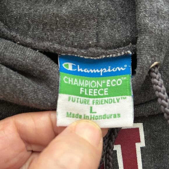 Champion Carolina Fleece Pullover Hoodie Sweatshirt Sz. L Gray Football - Picture 4 of 6